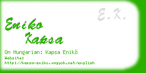 eniko kapsa business card